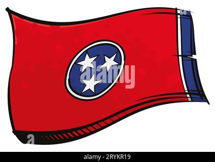Flagge des US-Bundesstaats Tennessee in Graffiti-Lackierung Stockfoto