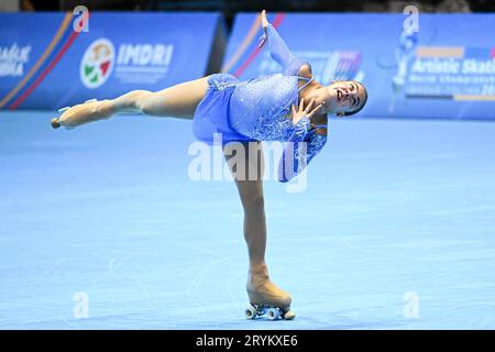 Giada LUPPI (ITA), während des Senior Ladies, Long Program, bei den Artistic Skating World Championships Ibagu-Tolima 2023, im Parque Deportivo Municipal, am 28. September 2023 in Ibagu, Kolumbien. Quelle: Raniero Corbelletti/AFLO/Alamy Live News Stockfoto