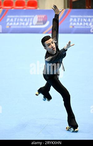 Kilian GOMIS (ESP), während des Senior Men, Long Program, bei den künstlerischen Skating-Weltmeisterschaften Ibagu-Tolima 2023, im Parque Deportivo Municipal, am 28. September 2023 in Ibagu, Kolumbien. Quelle: Raniero Corbelletti/AFLO/Alamy Live News Stockfoto