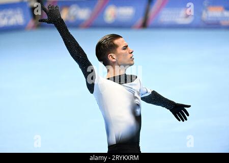 Pau GARCIA (ESP), während des Senior Men, Long Program, bei den künstlerischen Skating-Weltmeisterschaften Ibagu-Tolima 2023, im Parque Deportivo Municipal, am 28. September 2023 in Ibagu, Kolumbien. Quelle: Raniero Corbelletti/AFLO/Alamy Live News Stockfoto