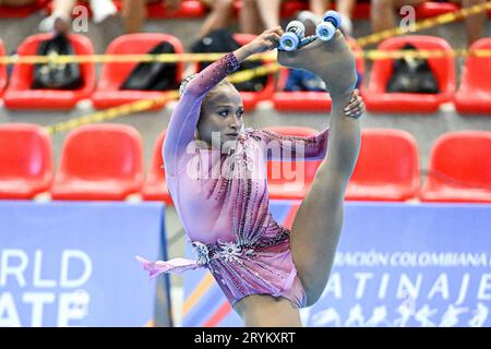 Rebecca TARLAZZI (ITA), während des Senior Ladies, Long Program, bei den Artistic Skating World Championships Ibagu-Tolima 2023, im Parque Deportivo Municipal, am 28. September 2023 in Ibagu, Kolumbien. Quelle: Raniero Corbelletti/AFLO/Alamy Live News Stockfoto