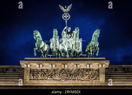 Die Quadriga-Statue auf dem Brandenburger Tor, Berlin Stockfoto