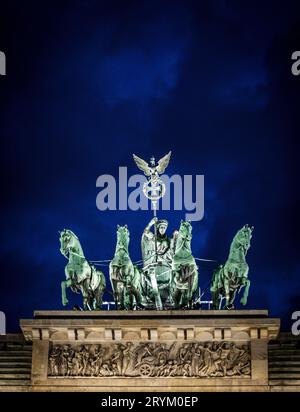 Die Quadriga-Statue auf dem Brandenburger Tor, Berlin Stockfoto