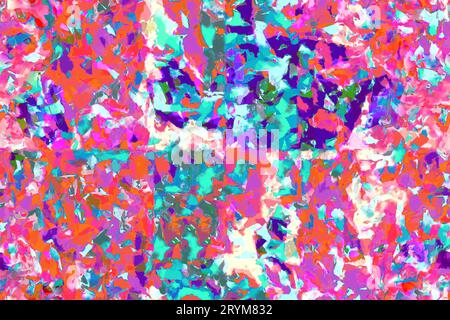 Original Ölgemälde auf Leinwand. Abstrakter Kunsthintergrund. . Fragment von Kunstwerken. Pinselstriche. Moderne Kunst Zeitgenössische Kunst Farbenfroher Text Stockfoto