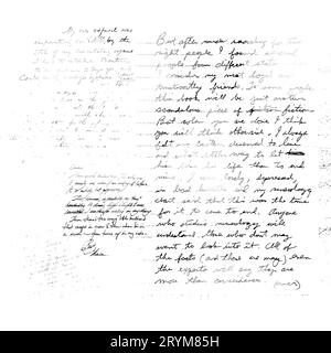 Handschriftliche abstrakte Text Tapete. Imitation eines abstrakten vintage Schriftzug. Buchstaben in Inschriften, Ornamente, Hintergrund Stockfoto