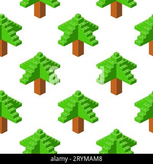 Tannenbaummuster in der Isometrie. Vektor Stock Vektor
