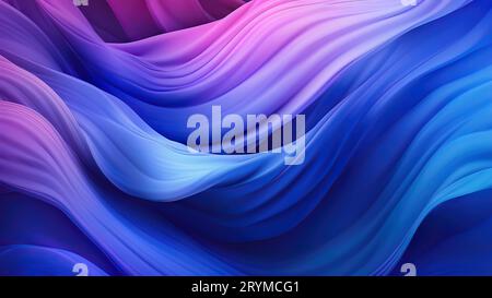 Blauviolette 3D-Seidenwellen Stockfoto