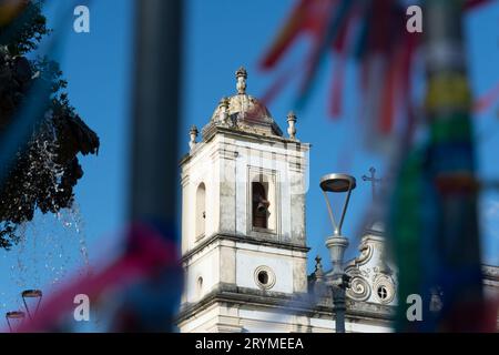 Salvador, Bahia, Brasilien - 02 de setembro de 2023: Blick von der Spitze der Kirche Sao Pedro dos Clerigos in Terreiro de Jesus, dem historischen Zentrum des Stockfoto