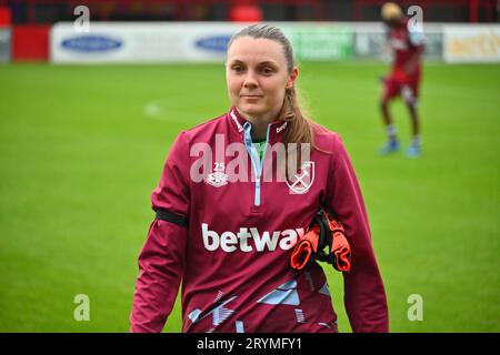 LONDON, ENGLAND - 1. OKTOBER: Megan Walsh. Damen Super League, erstes Spiel der Saison für West Ham Women Stockfoto