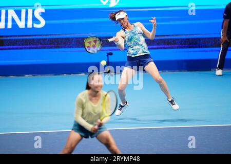 Tokio, Japan. Oktober 2023. Martina Hingis (SUI) Tennis : Ausstellungs-Match im Ariake Colosseum während TORAY PAN PACIFIC OPEN TENNIS 2023 in Tokio, Japan. Quelle: SportsPressJP/AFLO/Alamy Live News Stockfoto