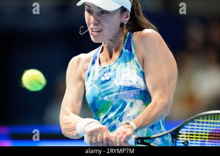 Tokio, Japan. Oktober 2023. Martina Hingis (SUI) Tennis : Ausstellungs-Match im Ariake Colosseum während TORAY PAN PACIFIC OPEN TENNIS 2023 in Tokio, Japan. Quelle: SportsPressJP/AFLO/Alamy Live News Stockfoto