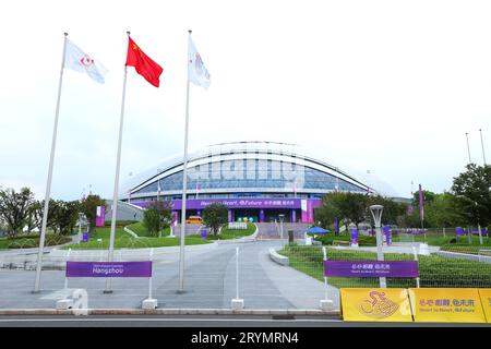 Jieshou, China. Oktober 2023. Allgemeine Ansicht, 1. Oktober 2023 - Radweg : im Chun'an Jieshou Sports Centre Velodrome während der China Hangzhou Asian Games 2022 in Jieshou, China. Quelle: Naoki Nishimura/AFLO SPORT/Alamy Live News Stockfoto