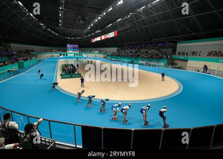 Hangzhou, China. September 2023 30. Allgemeine Ansicht Rollschuhlaufen : im Qiantang Roller Sports Centre während der China Hangzhou Asian Games 2022 in Hangzhou, China. Quelle: AFLO SPORT/Alamy Live News Stockfoto