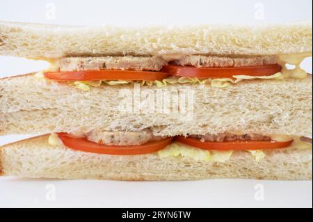 Fleischsandwich mit frischen Tomaten Stockfoto