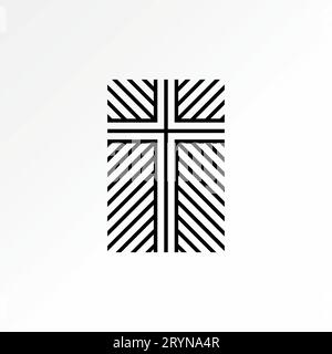 Logo Design Grafik Konzept kreative abstrakte Premium Vektor Stock Zeichen einzigartige Fenster Kunst Muster Kreuz Kirche christian. In Bezug auf die Religion im Inneren Stock Vektor