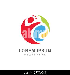 Abstraktes, kreatives, farbenfrohes Logo für soziale Gruppen Stock Vektor