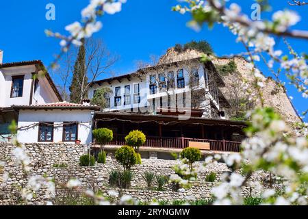 Traditionelles Haus in Melnik-Stadt, Bulgarien Stockfoto