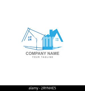 Flat Vector HOME Logo Design Template Element for Construction Architecture Building Logos.EPS 10 Stock Vektor