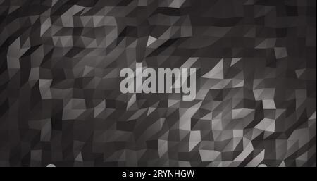 Abstrakter grauer Silberhintergrund mit niedrigem Polydreiecksgitter. Stockfoto