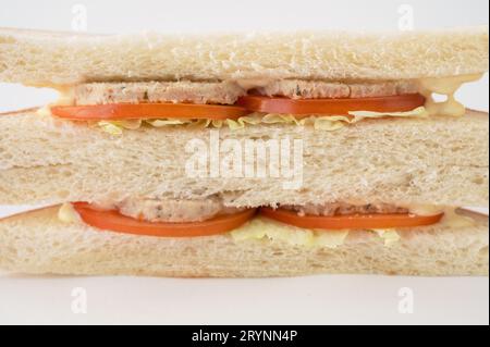 Fleischsandwich mit frischen Tomaten Stockfoto