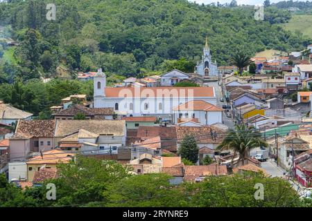 Aus der Vogelperspektive auf das Zentrum der historischen Stadt SÃ LuÃ­z do Paraitinga, Brasilien Stockfoto