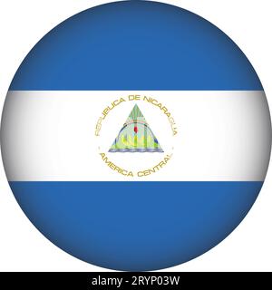 Nicaragua Flagge Runde Form Stock Vektor