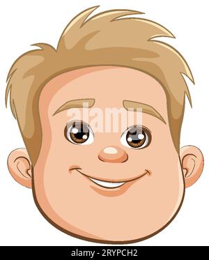 Ein fröhlicher, molliger Teenager mit einem großen Lächeln im Gesicht Stock Vektor