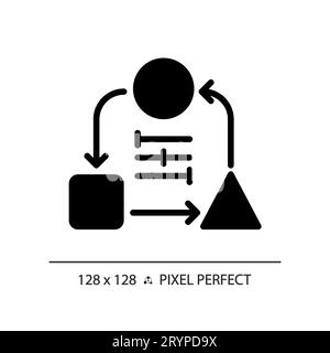 Symbol für Anpassungsfähigkeit in schwarzem 2D-Glyphen Stock Vektor