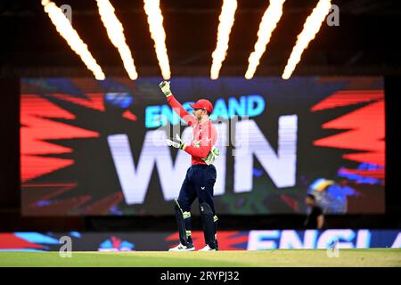 Dateifoto vom 01.11.2022 von Jos Buttler aus England. „Ich habe das Gefühl, dass Vermächtnis von anderen definiert wird“, sagte Englands White-Ball-Kapitän gegenüber der Nachrichtenagentur der PA. „Die Jungs im Team sind alle begeistert von dieser Weltmeisterschaft.“ Ausgabedatum: Montag, 2. Oktober 2023. Stockfoto