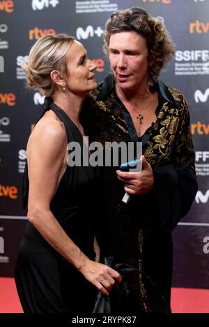 Sandrine Bonnaire nimmt an der Abschlusszeremonie während des 71. San Sebastian International Film Festival im Kursaal Palace Teil. (Foto von Nacho Lopez/SOPA Images/SIPA USA) Stockfoto