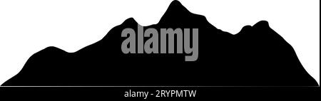 Bergsymbol mit verschneiten Silhouette. Alpen, Hügel, schwarzer Felsen und weiße Landschaft, eisiger Berg. Flache Vektorgrafiken isoliert im Hintergrund. Stock Vektor