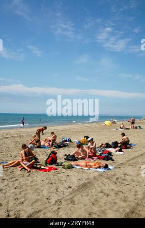 Espiguette Strand in der Camargue Westküste, Provence, Frankreich. Stockfoto