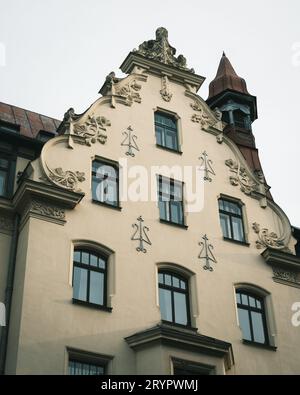 Jugendstil-Architektur in Riga, Lettland Stockfoto