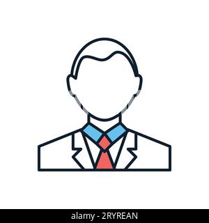 Vektorsymbol für Benutzerzeichen flach Stock Vektor