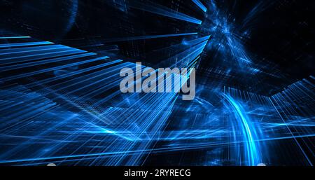 Dreidimensionale 3D fraktale Textur. Computergeneriertes abstraktes Tehnologie-Bild. Stockfoto