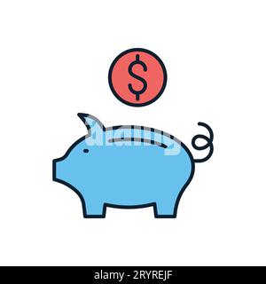 Vektorsymbol für Schweinebank Stock Vektor
