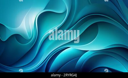 3D Blau Wellenformen Stockfoto