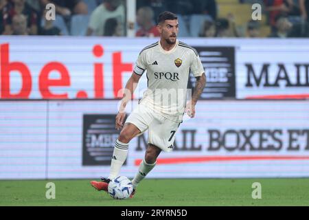 Genua, Italien. September 2023 28. Lorenzo Pellegrini von AS Roma während des Spiels der Serie A in Luigi Ferraris, Genua. Auf dem Bild sollte stehen: Jonathan Moscrop/Sportimage Credit: Sportimage Ltd/Alamy Live News Stockfoto