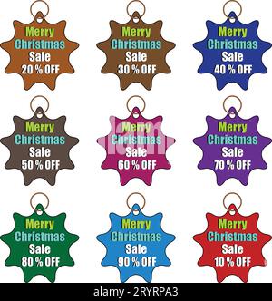 Preisschild. Etikett mit dem besten Angebot, Rabatt in Prozent, Preisnachlass für günstige Einkäufe. Vektorillustration auf weißem Hintergrund. Preisschild-Symbol Stock Vektor