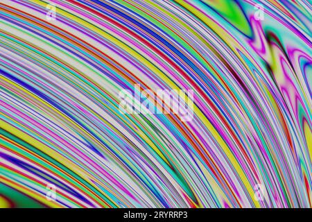 Glatte, dynamische Kurven im Regenbogen. Abstrakter Hintergrund. 3D-Rendering Stockfoto