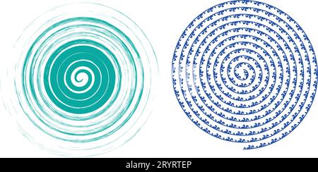 Spiralkreis. Abstrakter Kreis. Grafik-Design-Vektor-Illustration. Kreiswirbel. Kreis schwarz. Wirbelsymbole. Hurrikan. Bewegungswirbel Drehkurve rot Stock Vektor