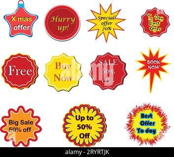 Preisschild. Etikett mit dem besten Angebot, Rabatt in Prozent, Preisnachlass für günstige Einkäufe. Vektorillustration auf weißem Hintergrund. Preisschild-Symbol Stock Vektor