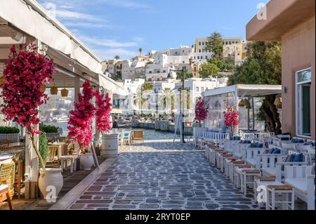 Straße in der Altstadt von Naxos Chora, Insel Naxos, Griechenland Kykladen Stockfoto