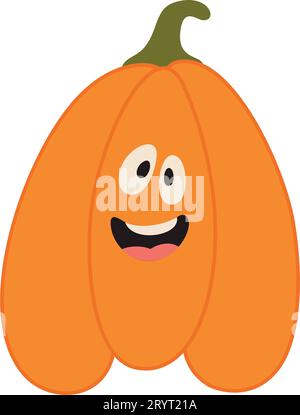 Niedlicher Halloween-Buchstabe Ein Kürbischarakter. Lustige Kinder dekorative Beschriftung. Für T-Shirt, Kindergartendekoration, Babydusche, Grußkarte Stock Vektor