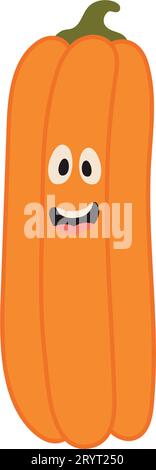 Niedlicher Halloween-Buchstabe I Kürbisfigur. Lustige Kinder dekorative Beschriftung. Für T-Shirt, Kindergartendekoration, Babydusche, Grußkarte Stock Vektor