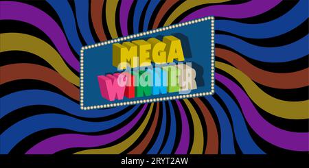 Mega Gewinner Banner Tapete Hintergrund. Vektorabbildung Stock Vektor