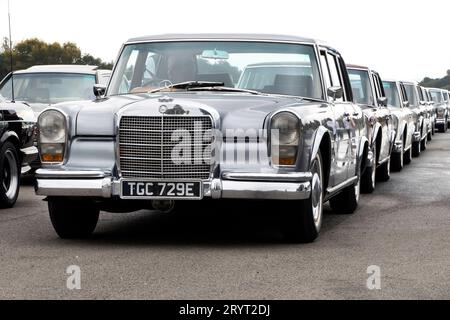 Mercedes-Benz 600 bei der Mercedes-Benz UK Rallye bei Mercedes-Benz World Brooklands Surrey UK Stockfoto