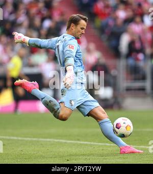 München, Deutschland. September 2023. firo: 23.09.2023, Fußball, 1. Bundesliga, Saison 2023/2024, 5. Spieltag, FC Bayern München - VfL Bochum, Manuel Riemann, VfL Bochum, VfL, Bochum, Einzelaktion, Kredit: dpa/Alamy Live News Stockfoto