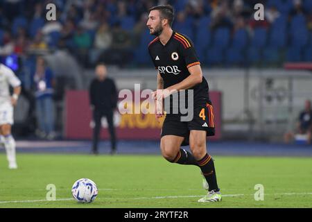 Rom, Latium. Oktober 2023. Bryan Cristante von AS Roma während des Serie-A-Spiels zwischen Roma und Frosinone im Olympiastadion, Italien, 1. Oktober 2023. Quelle: massimo insabato/Alamy Live News Stockfoto