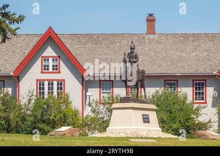 Calgary, Alberta, Kanada. Juni 2023. Fort Calgary ein nordwestlicher Polizeiposten am Zusammenfluss von Bogen und Elbow Stockfoto